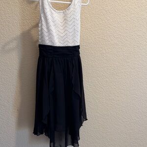 Black and White Sleeveless Dress